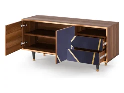 Móvel De Tv| Mueble de TV - 125х56х41 cm - T7 - The Amethyst, Nogueira Castanho