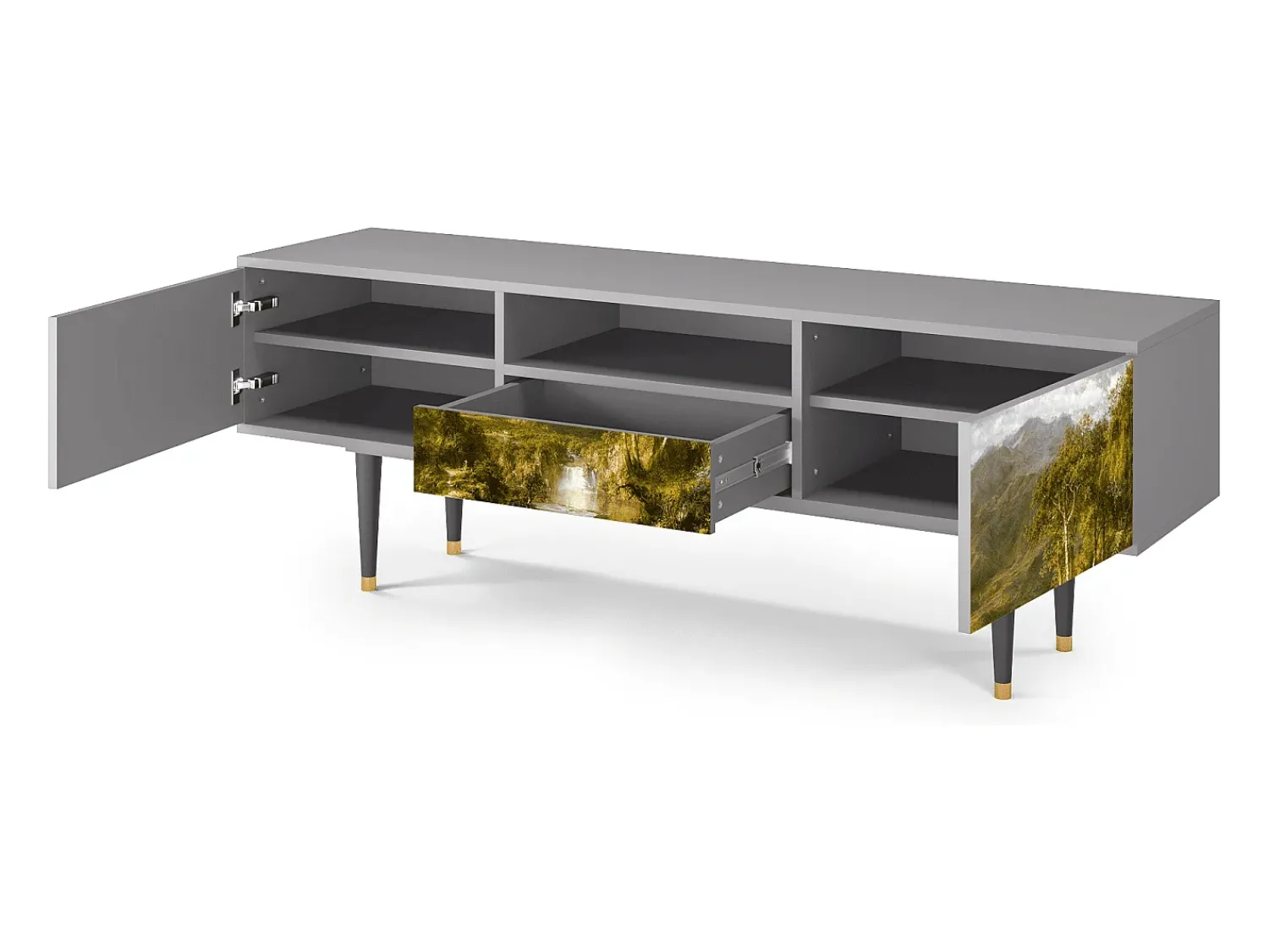 Online Mueble de TV - 170х59х41 cm - T6 - The Heart of the Andes , Cinza Cinzento