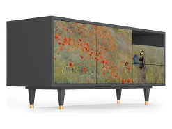 Mueble de TV - 125х56х41 cm - T7 - The Poppy Field , Antracite^ Móvel De Tv