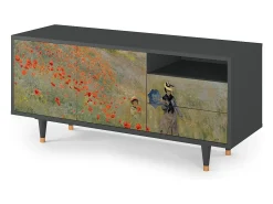 Mueble de TV - 125х56х41 cm - T7 - The Poppy Field , Antracite^ Móvel De Tv
