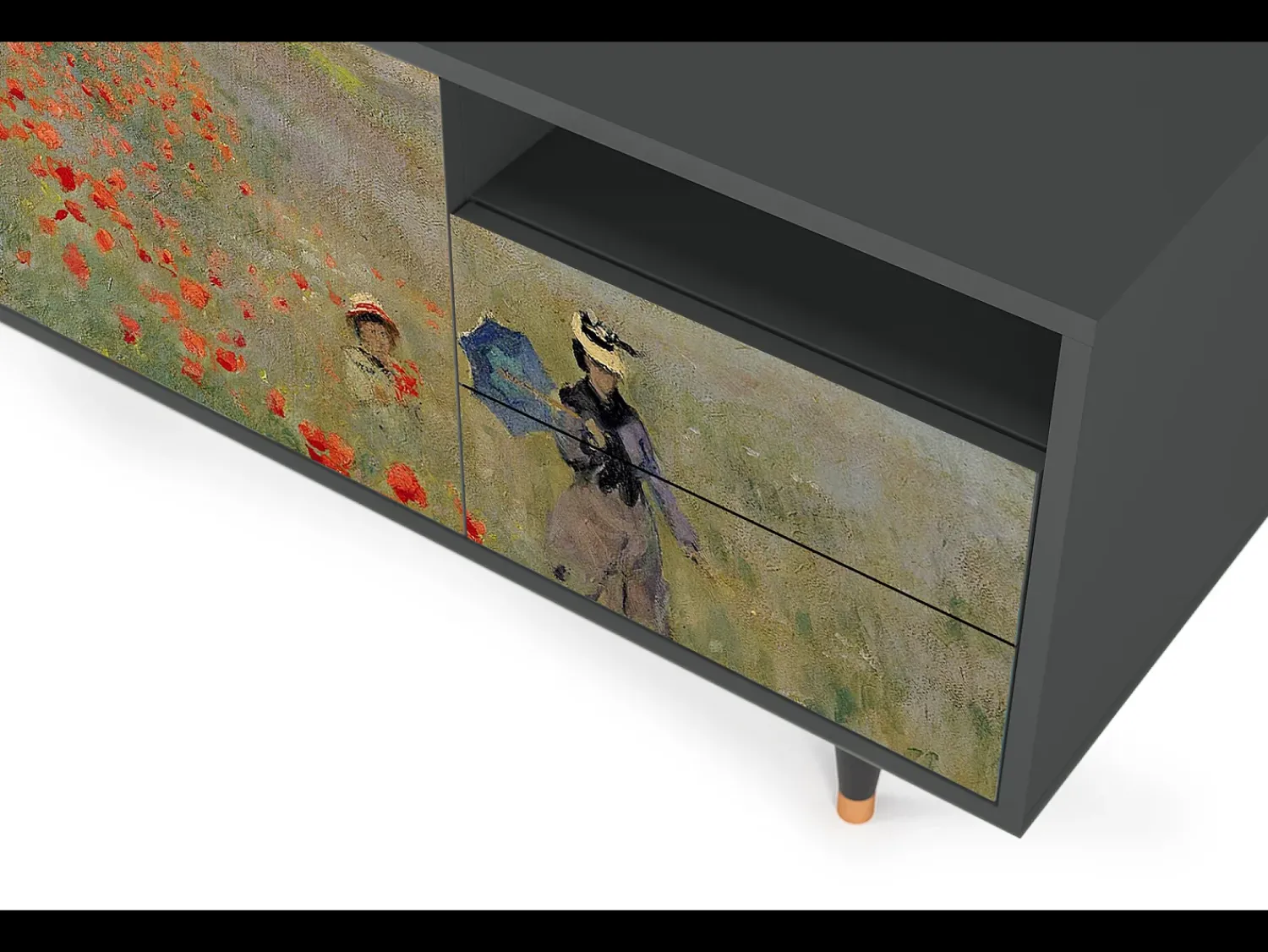 Mueble de TV - 125х56х41 cm - T7 - The Poppy Field , Antracite^ Móvel De Tv