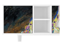 Móvel De Tv* Mueble de TV - 150х69х41 cm - T5 - The Maiden by Klimt, Branco Bege