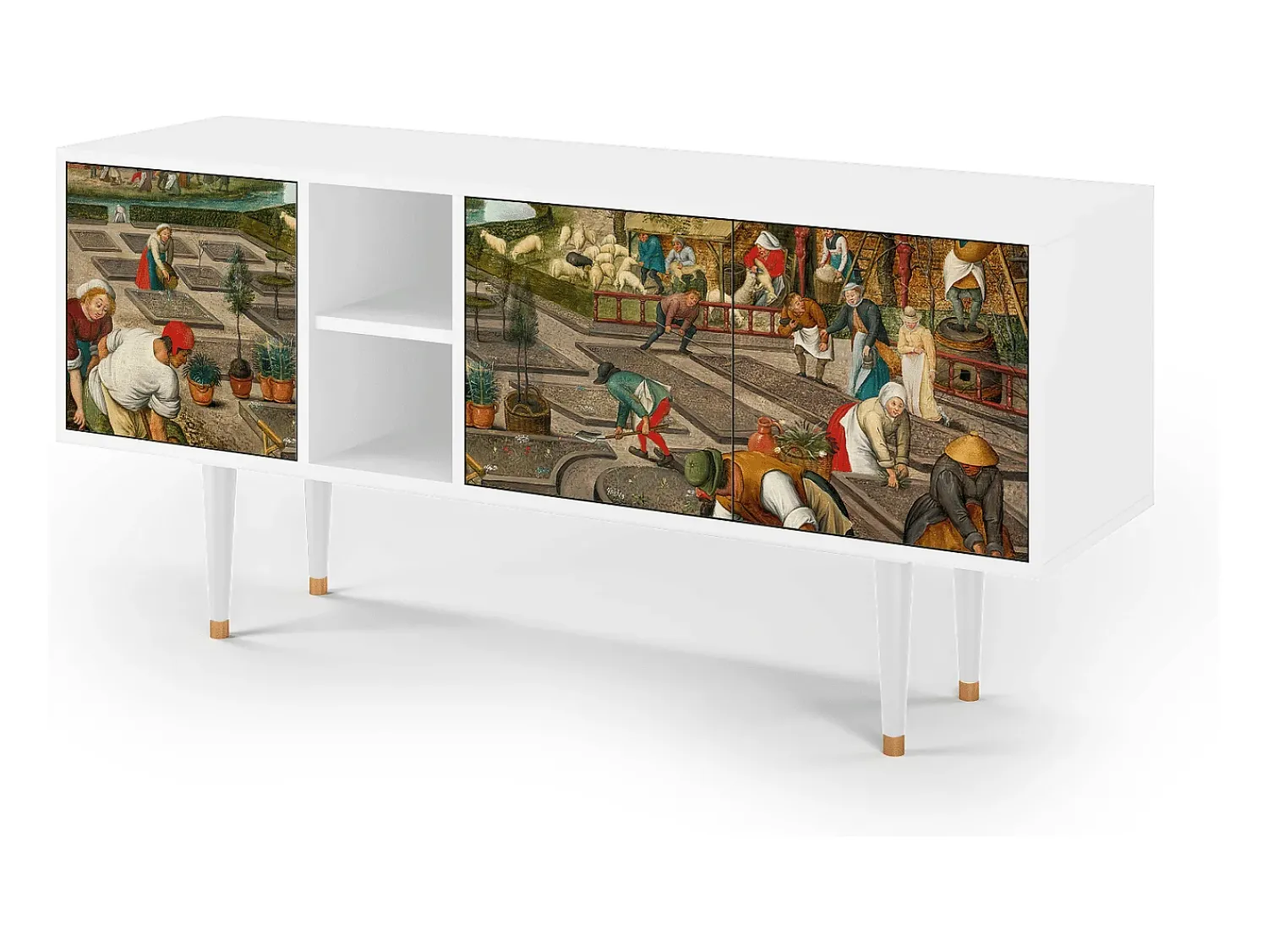 Mueble de TV - 150х69х41 cm - T5 - The Younger - Spring, Branco^ Móvel De Tv