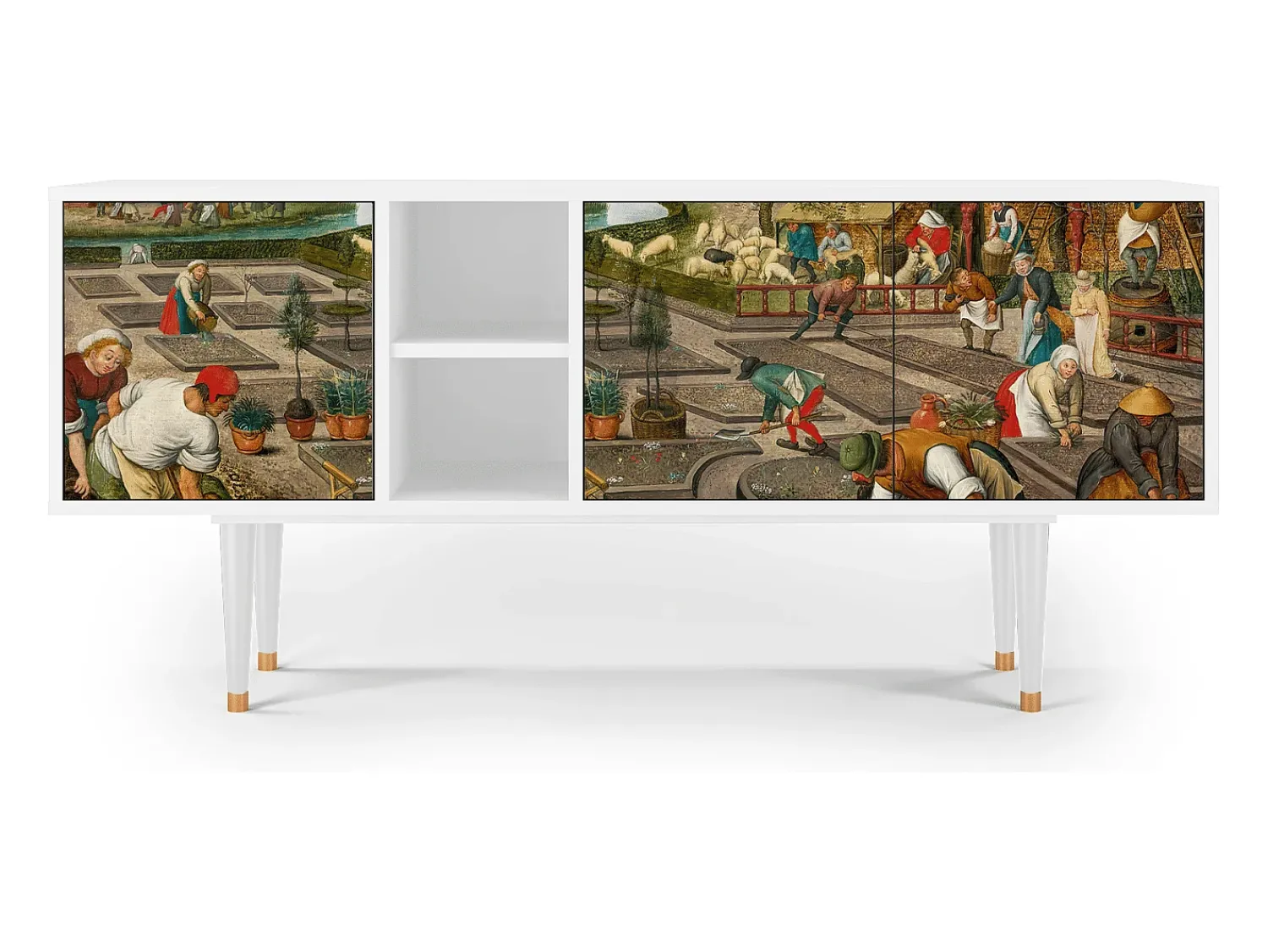Mueble de TV - 150х69х41 cm - T5 - The Younger - Spring, Branco^ Móvel De Tv