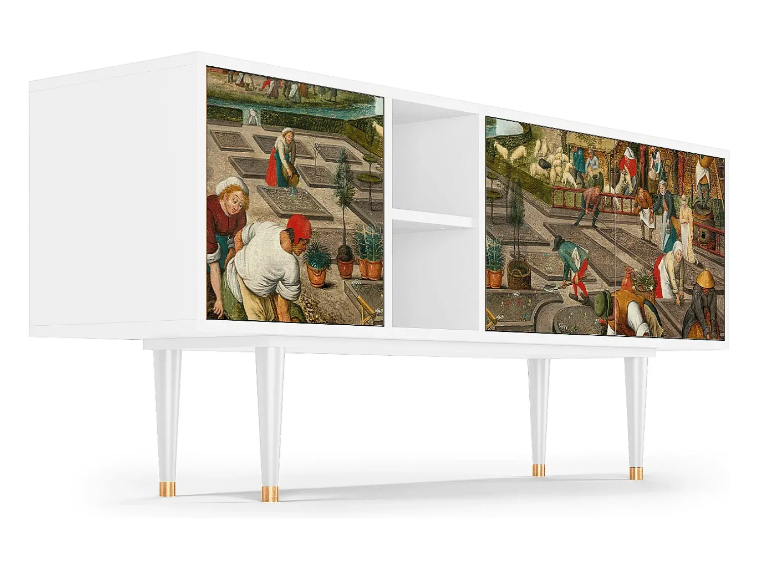Mueble de TV - 150х69х41 cm - T5 - The Younger - Spring, Branco^ Móvel De Tv