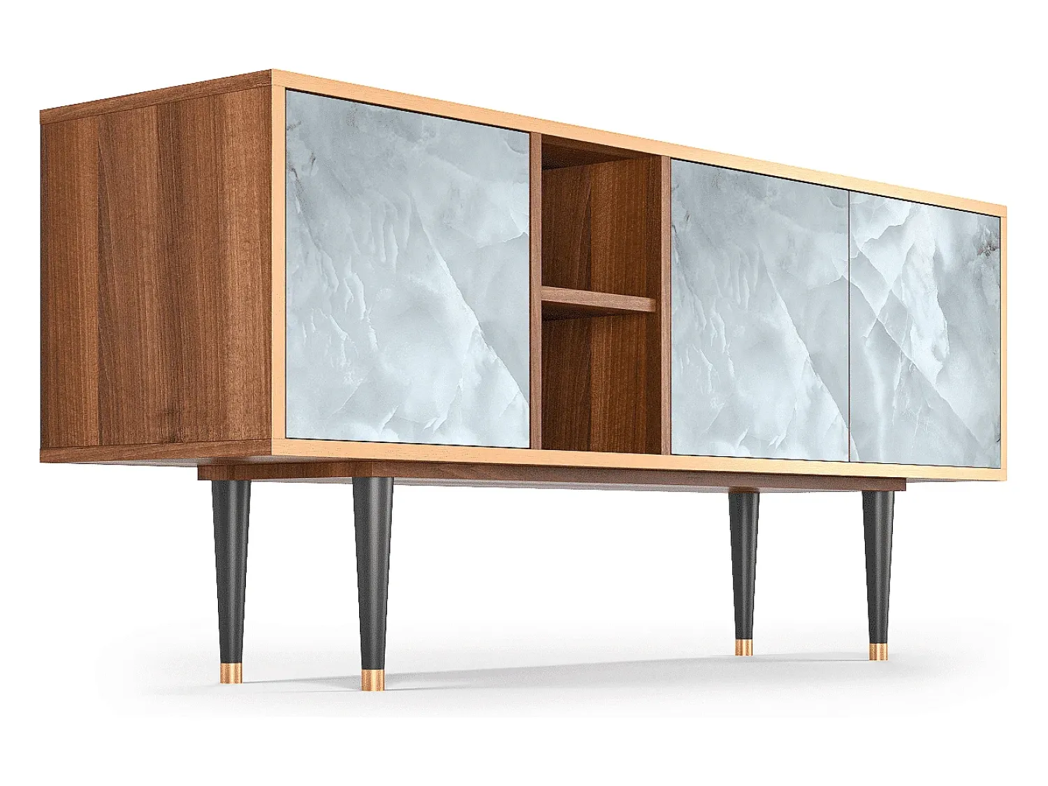 Móvel De Tv| Mueble de TV - 150х69х41 cm - T5 - The Onyx, Nogueira Castanho