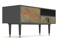 Móvel De Tv| Mueble de TV - 115х59х48 cm - T3 - The Poppy Field , Antracite Cinza antracite