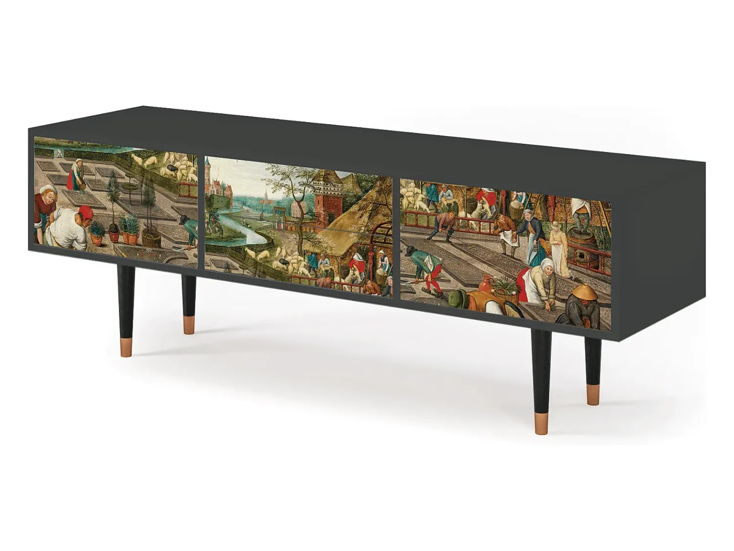 Mueble de TV - 170х59х48 cm - T4 - The Younger - Spring, Antracite^ Móvel De Tv