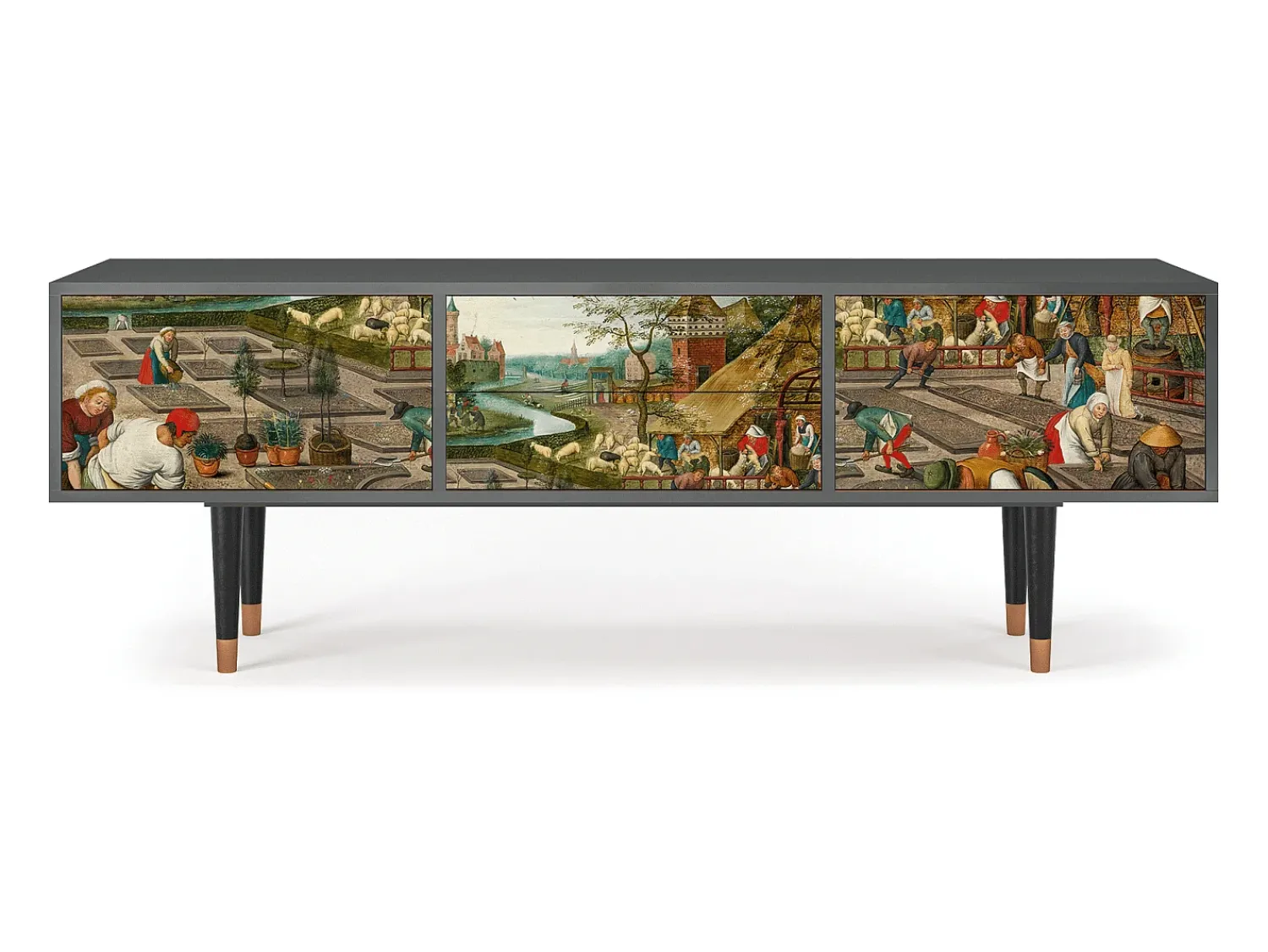 Mueble de TV - 170х59х48 cm - T4 - The Younger - Spring, Antracite^ Móvel De Tv