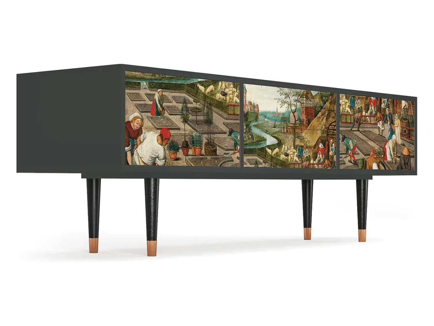 Mueble de TV - 170х59х48 cm - T4 - The Younger - Spring, Antracite^ Móvel De Tv
