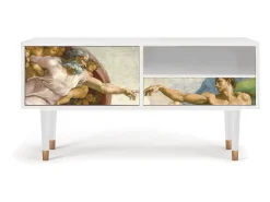 Mueble de TV - 115х59х48 cm - T3 - The Creation of Adam, Branco^ Móvel De Tv