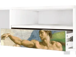 Mueble de TV - 115х59х48 cm - T3 - The Creation of Adam, Branco^ Móvel De Tv