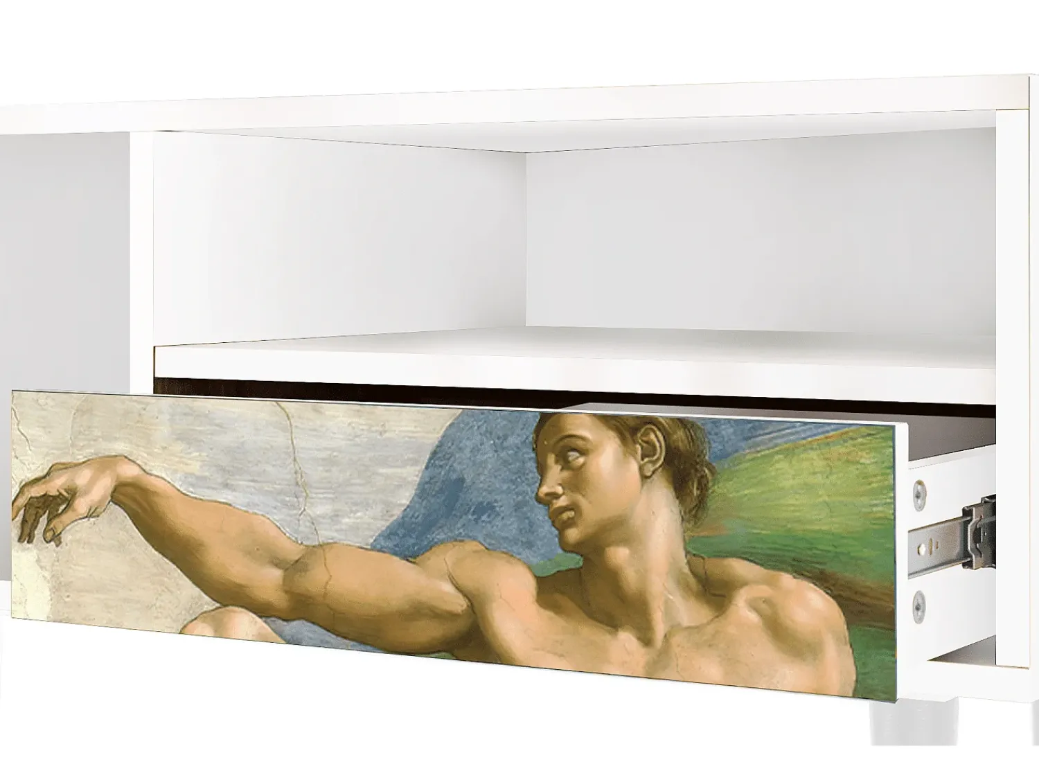 Mueble de TV - 115х59х48 cm - T3 - The Creation of Adam, Branco^ Móvel De Tv