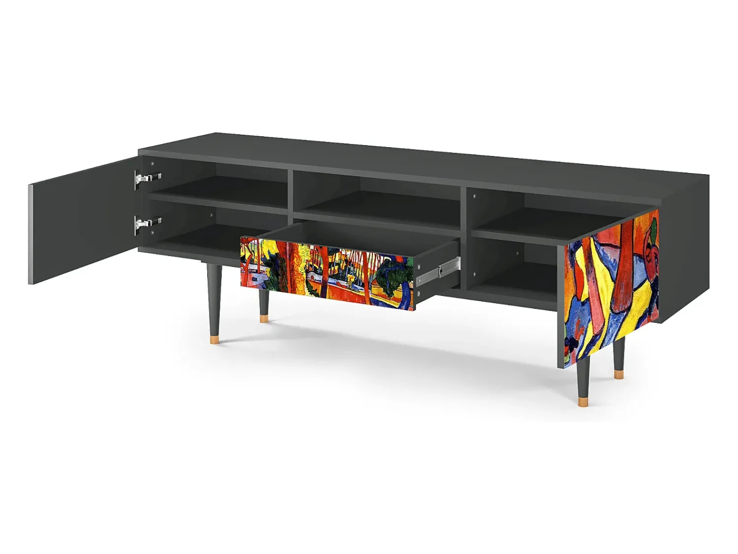 Mueble de TV - 170х59х41 cm - T6 - The Turning Road, Antracite^ Móvel De Tv