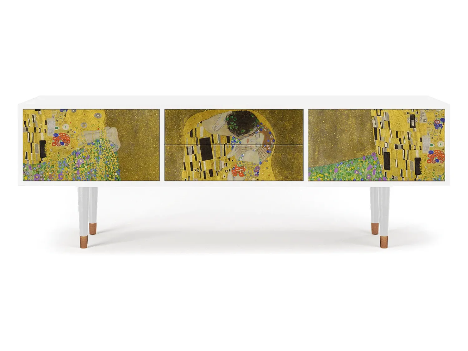 Mueble de TV - 170х59х48 cm - T4 - The Kiss by Klimt , Branco^ Móvel De Tv