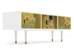 Mueble de TV - 170х59х48 cm - T4 - The Kiss by Klimt , Branco^ Móvel De Tv