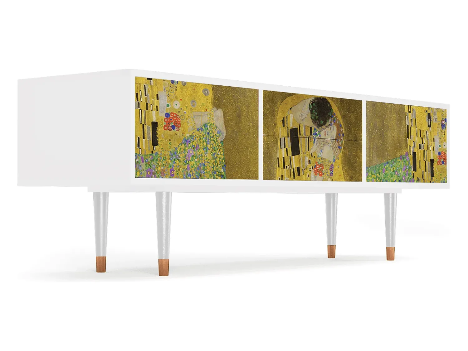 Mueble de TV - 170х59х48 cm - T4 - The Kiss by Klimt , Branco^ Móvel De Tv