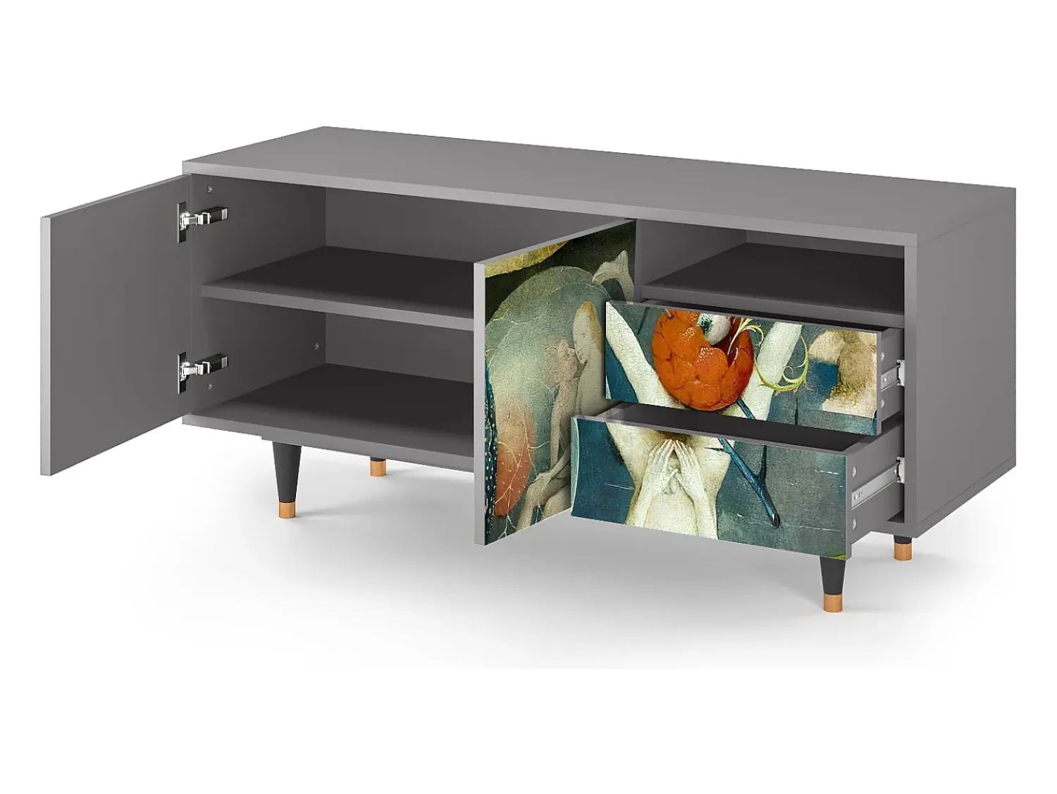 Móvel De Tv| Mueble de TV - 125х56х41 cm - T7 - The Garden Of by Bosch, Cinza Cinzento