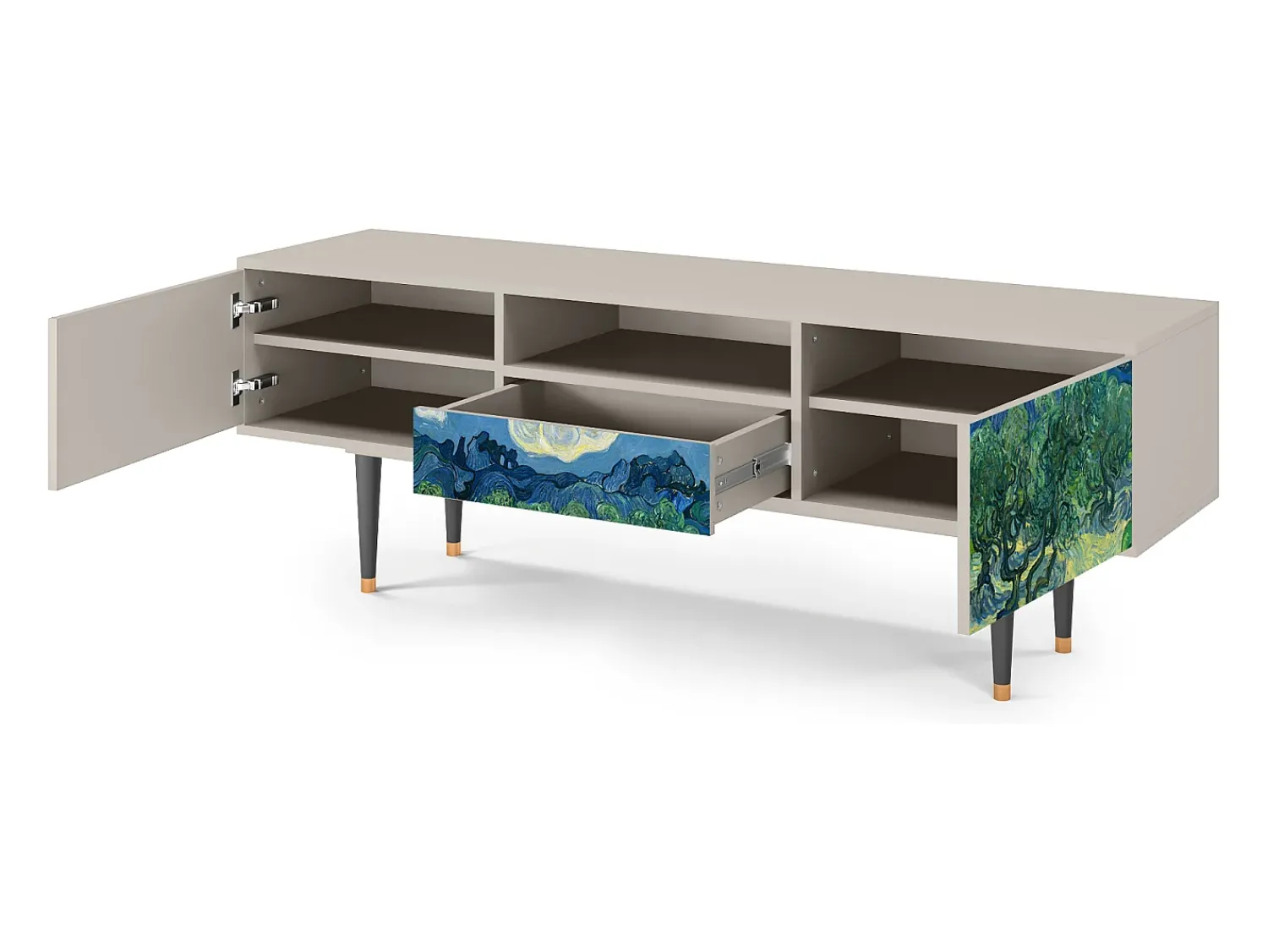 Móvel De Tv* Mueble de TV - 170х59х41 cm - T6 - The Oil Trees, Areia Bege