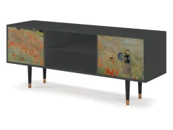 Móvel De Tv* Mueble de TV - 170х69х48 cm - T2 - The Poppy Field , Antracite Cinza antracite