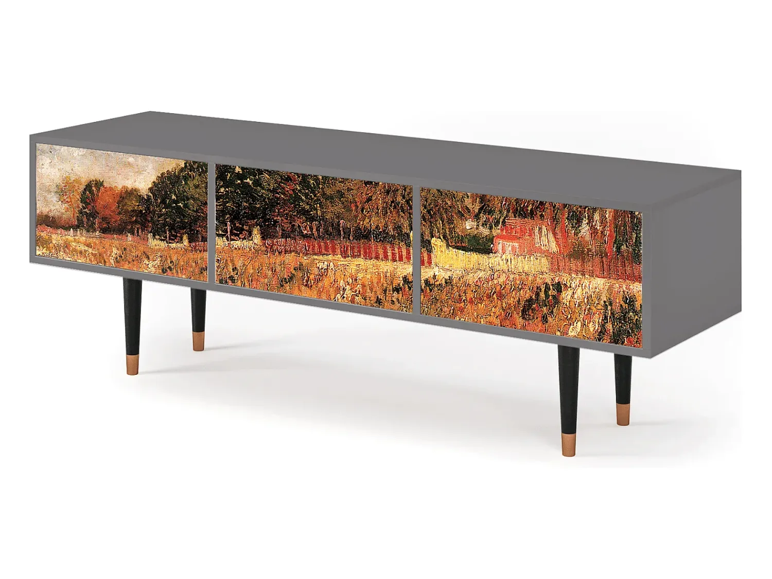 Móvel De Tv| Mueble de TV - 170х59х48 cm - T4 - The Banks, Cinza Cinzento