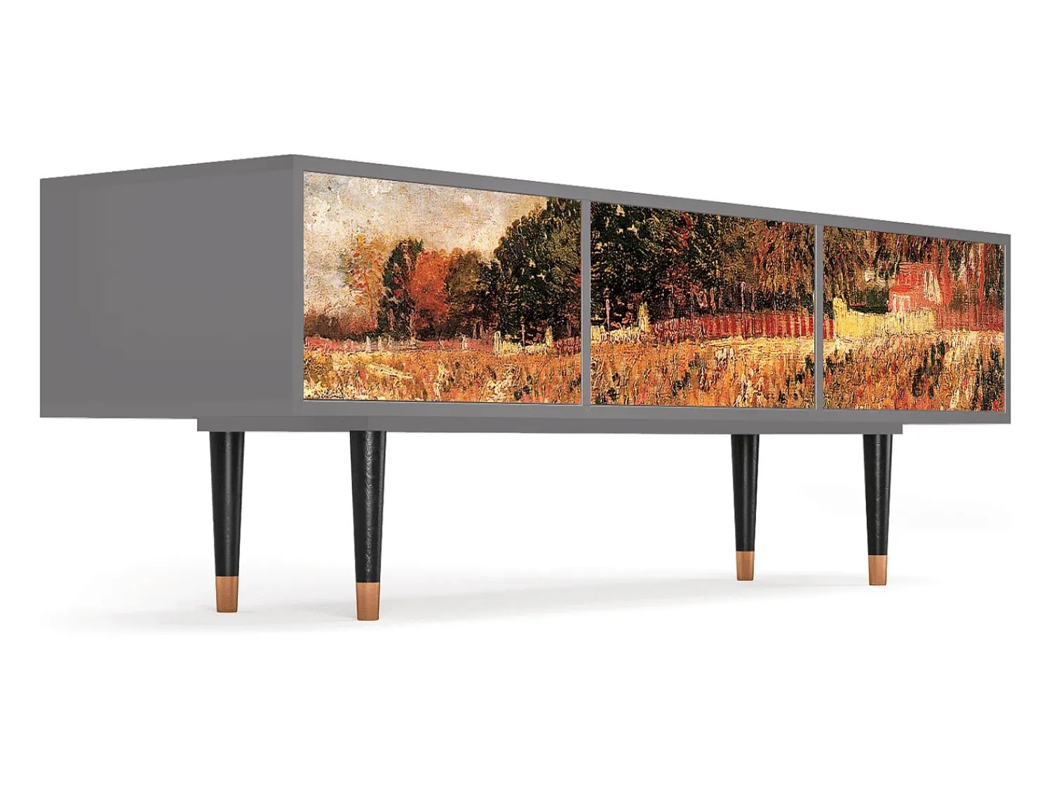 Móvel De Tv| Mueble de TV - 170х59х48 cm - T4 - The Banks, Cinza Cinzento