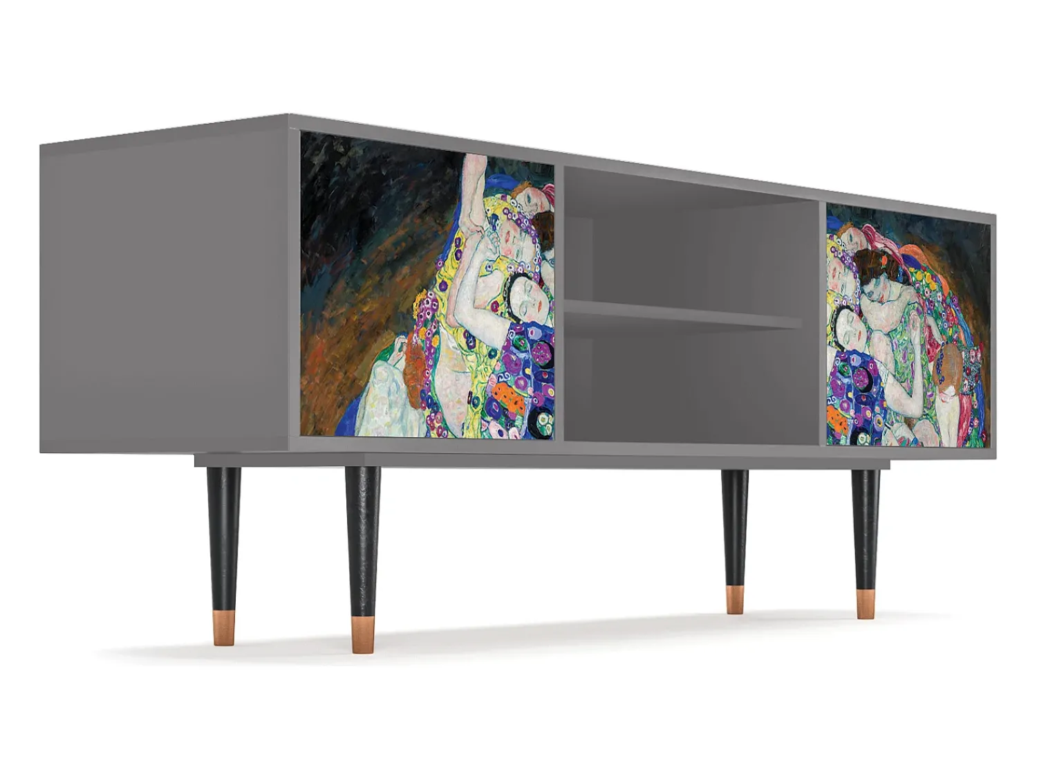 Móvel De Tv* Mueble de TV - 170х69х48 cm - T2 - The Maiden by Klimt, Cinza Cinzento