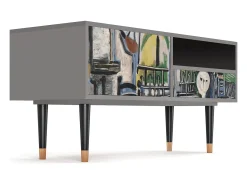 Móvel De Tv* Mueble de TV - 115х59х48 cm - T3 - The Studio , Cinza Cinzento