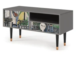 Móvel De Tv* Mueble de TV - 115х59х48 cm - T3 - The Studio , Cinza Cinzento