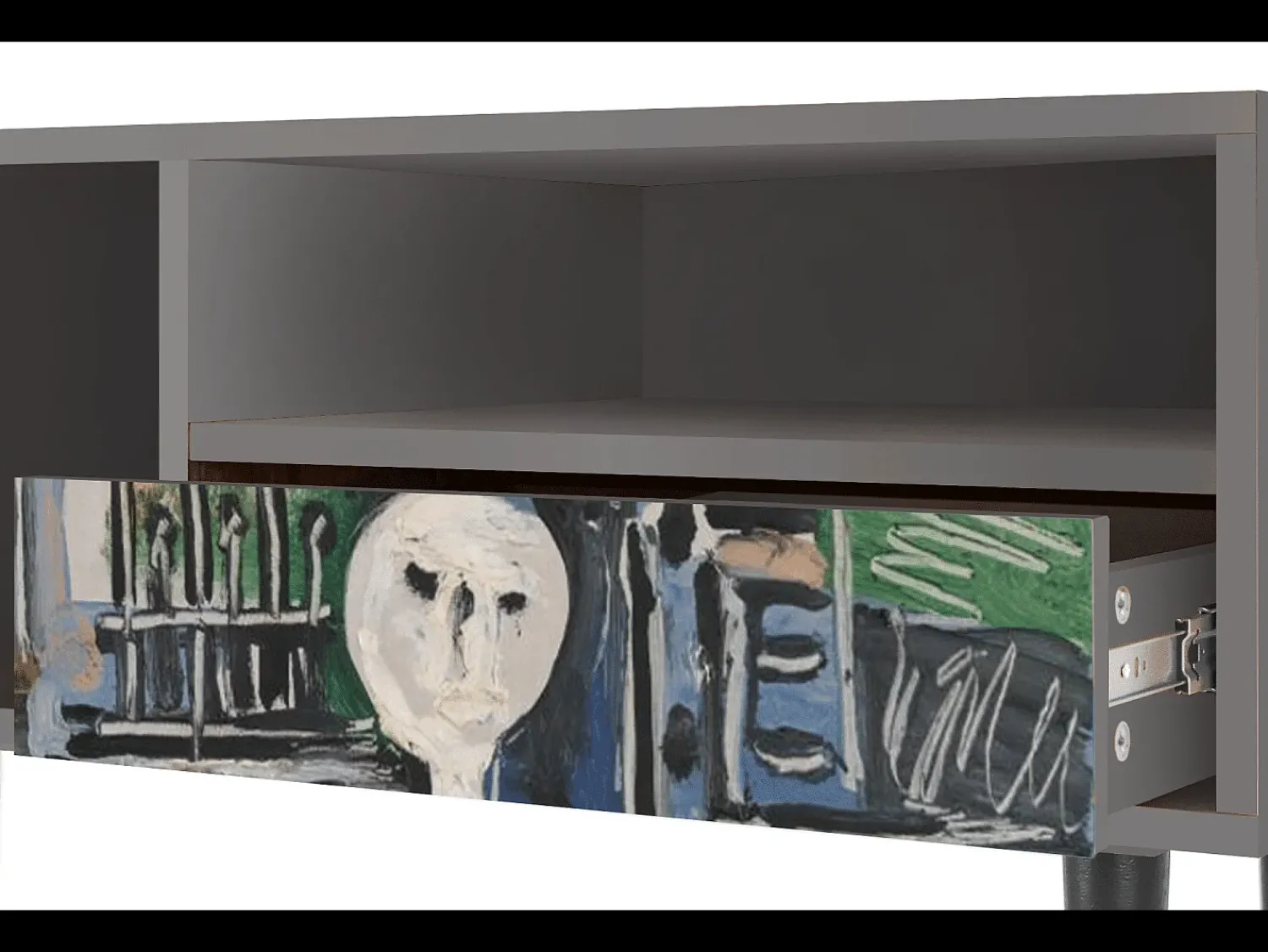 Móvel De Tv* Mueble de TV - 115х59х48 cm - T3 - The Studio , Cinza Cinzento