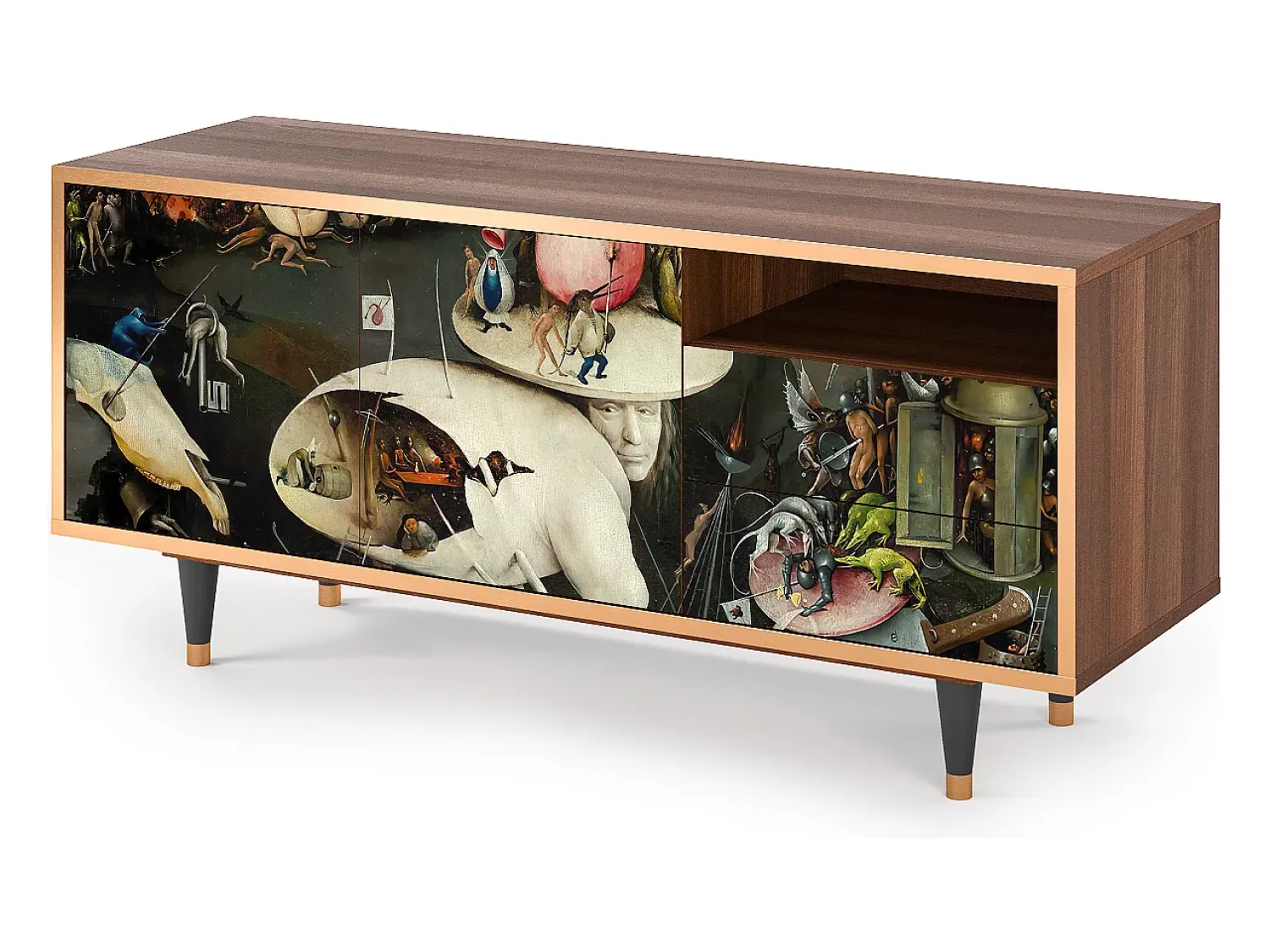 Móvel De Tv* Mueble de TV - 125х56х41 cm - T7 - The Garden 2, Nogueira Castanho