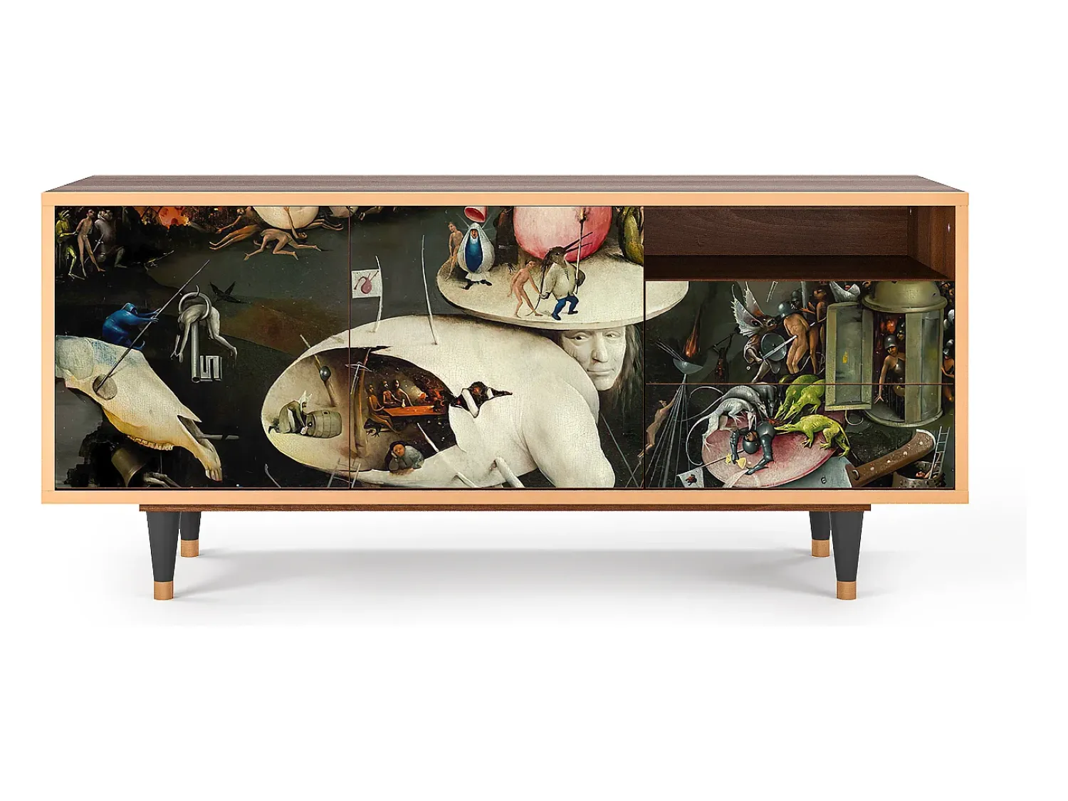 Móvel De Tv* Mueble de TV - 125х56х41 cm - T7 - The Garden 2, Nogueira Castanho