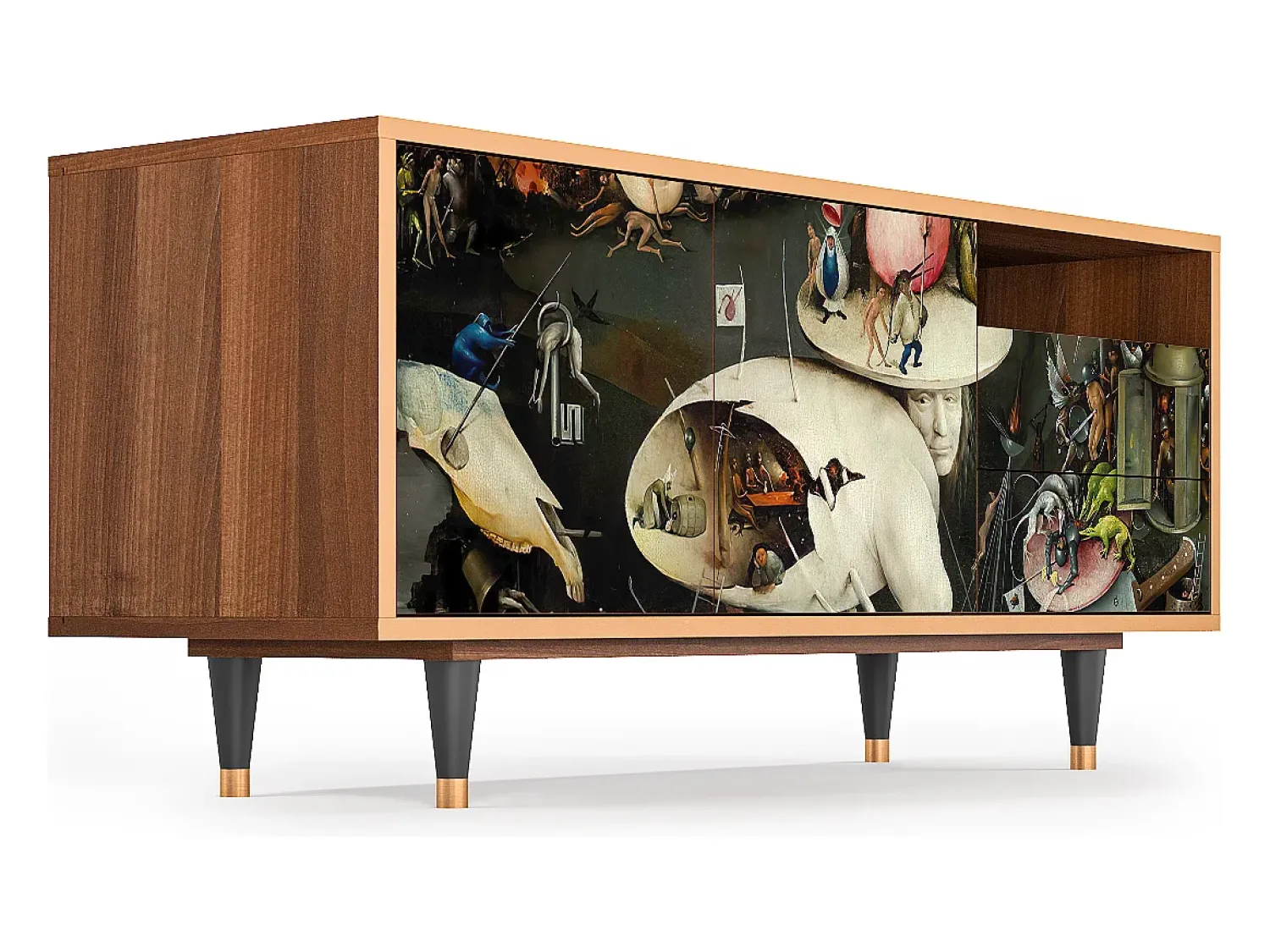 Móvel De Tv* Mueble de TV - 125х56х41 cm - T7 - The Garden 2, Nogueira Castanho