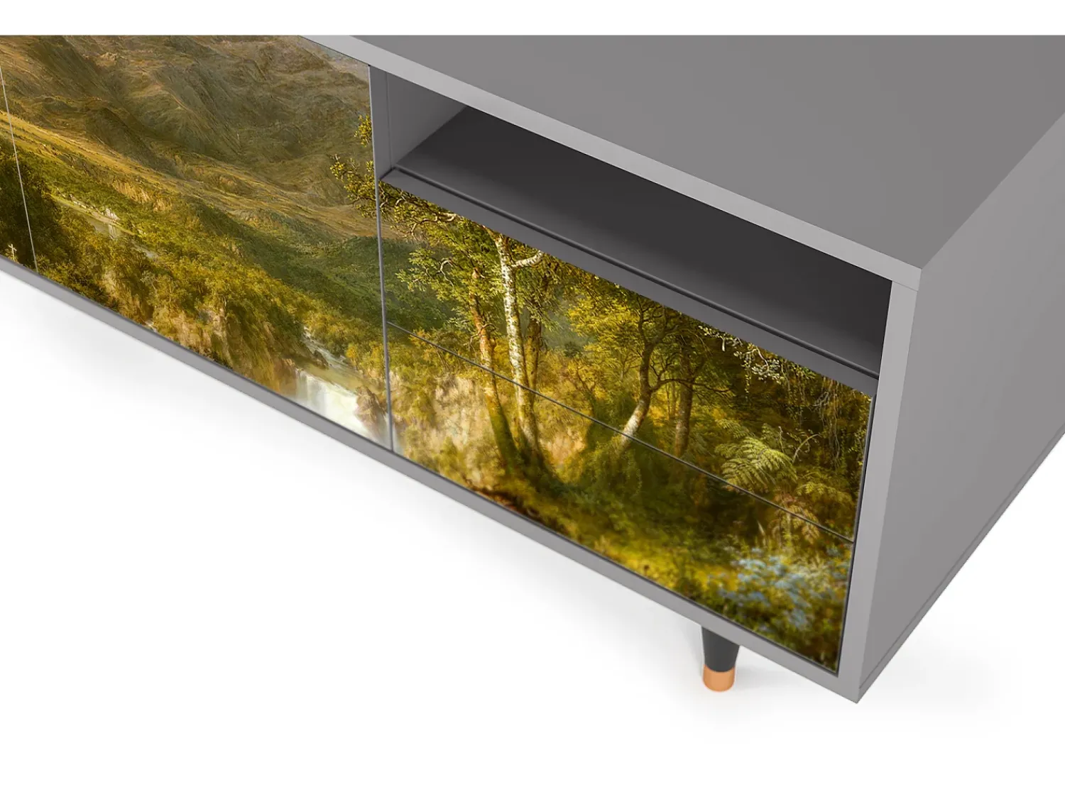 Online Mueble de TV - 125х56х41 cm - T7 - The Heart of the Andes , Cinza Cinzento