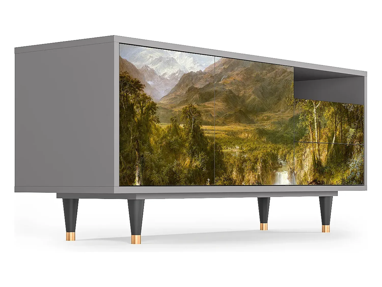 Online Mueble de TV - 125х56х41 cm - T7 - The Heart of the Andes , Cinza Cinzento