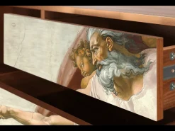 Móvel De Tv* Mueble de TV - 170х59х48 cm - T4 - The Creation of Adam, Nogueira Castanho