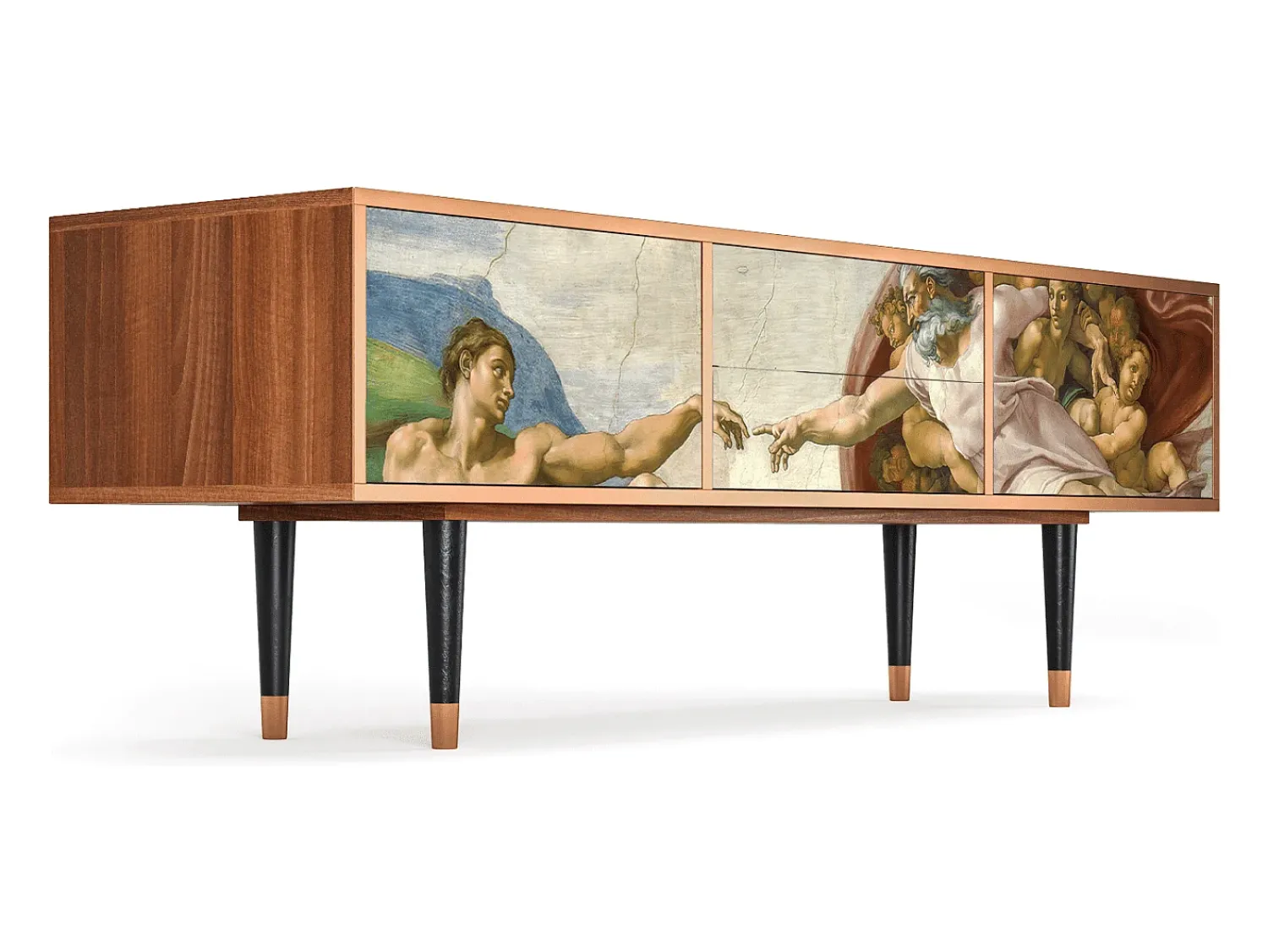 Móvel De Tv* Mueble de TV - 170х59х48 cm - T4 - The Creation of Adam, Nogueira Castanho