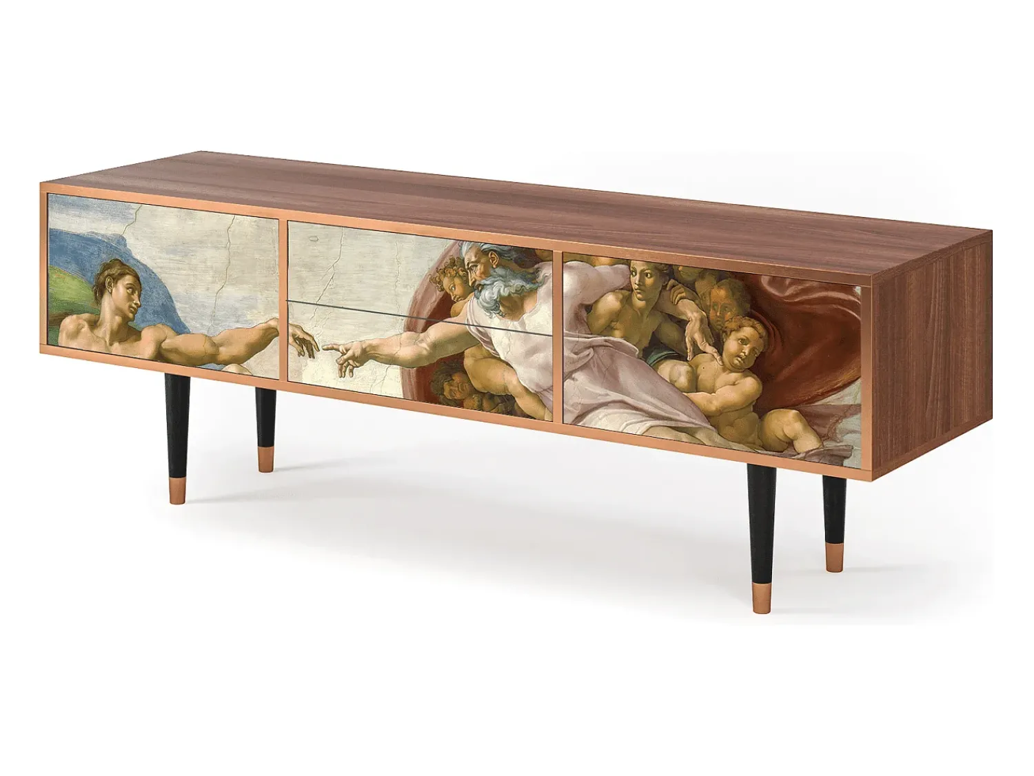 Móvel De Tv* Mueble de TV - 170х59х48 cm - T4 - The Creation of Adam, Nogueira Castanho
