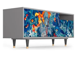 Móvel De Tv| Mueble de TV - 125х56х41 cm - T7 - The Girl - James Jean, Cinza Cinzento