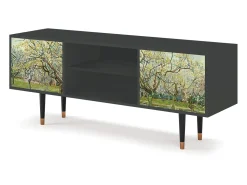 Móvel De Tv* Mueble de TV - 170х69х48 cm - T2 - The Branco Orchard, Antracite Cinza antracite