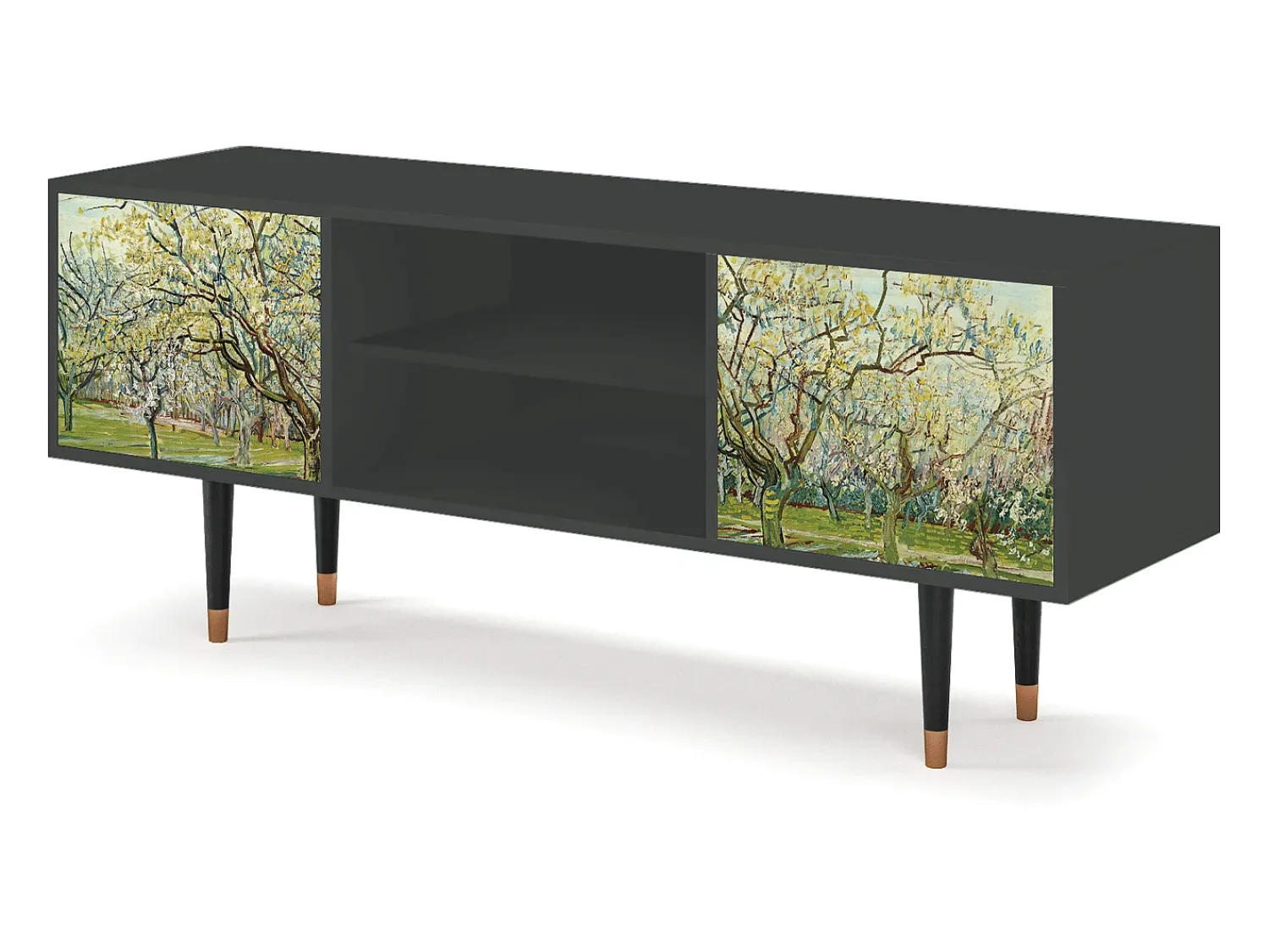 Móvel De Tv* Mueble de TV - 170х69х48 cm - T2 - The Branco Orchard, Antracite Cinza antracite