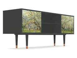 Móvel De Tv* Mueble de TV - 170х69х48 cm - T2 - The Branco Orchard, Antracite Cinza antracite