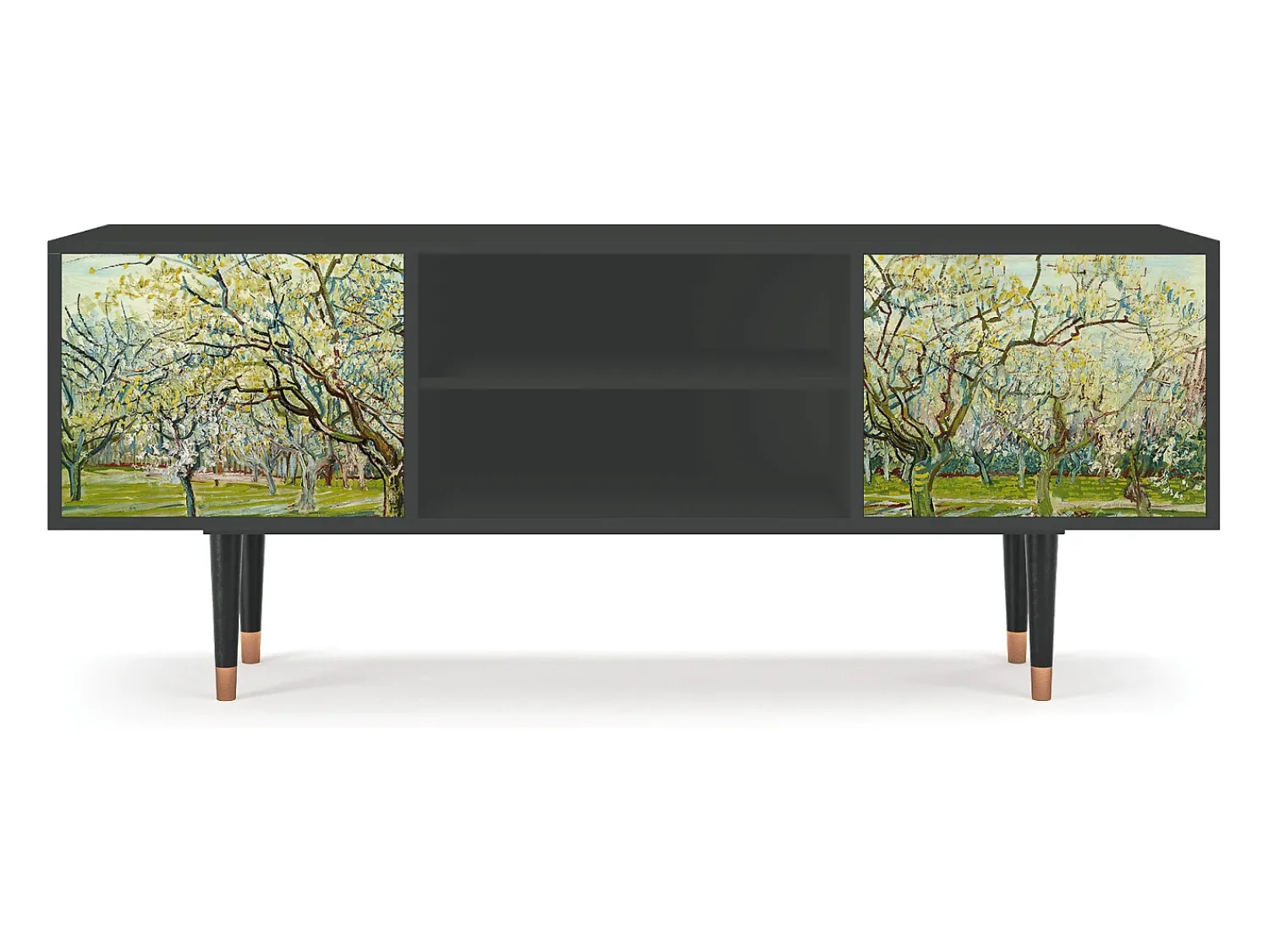 Móvel De Tv* Mueble de TV - 170х69х48 cm - T2 - The Branco Orchard, Antracite Cinza antracite