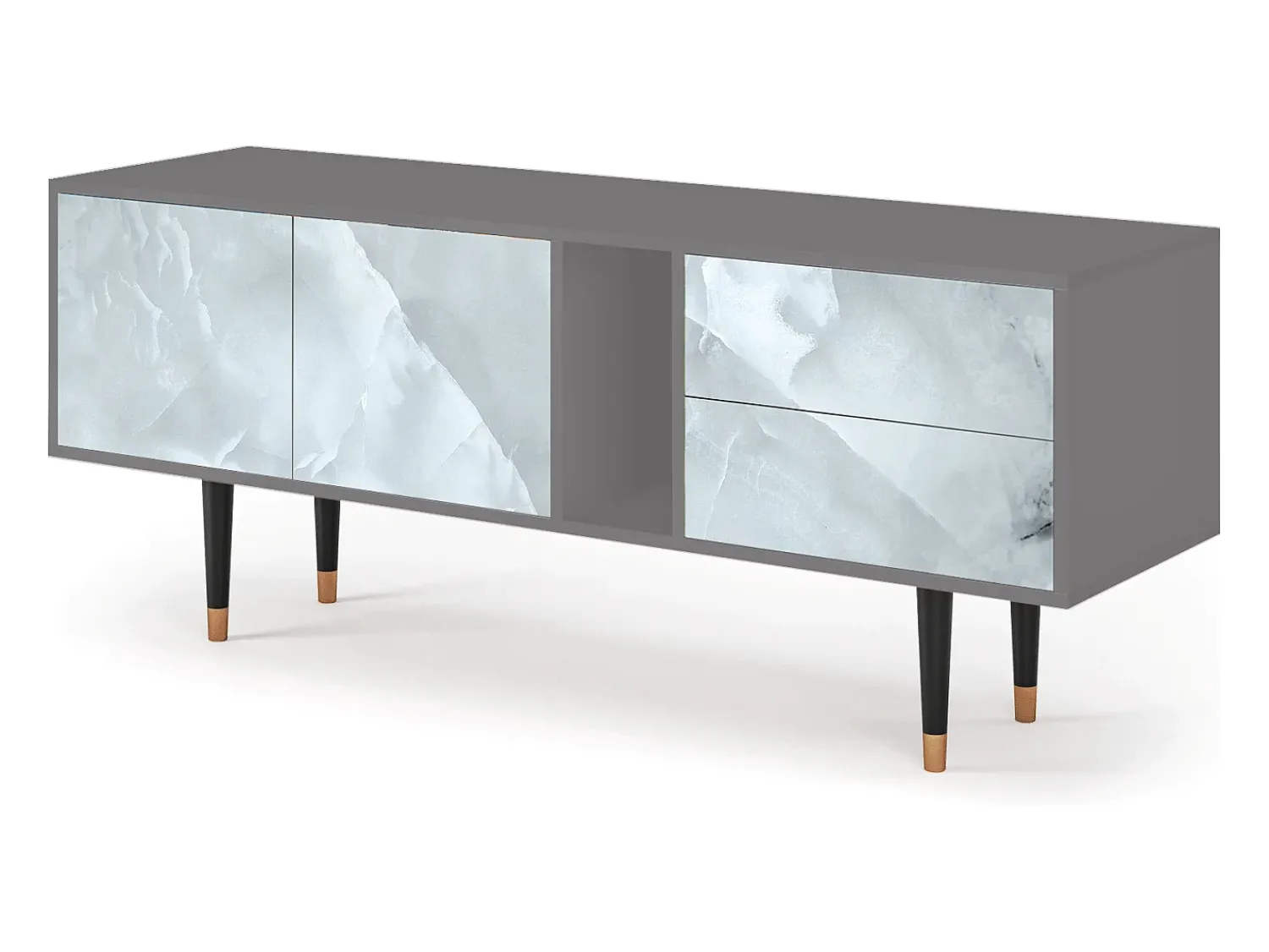 Móvel De Tv* Mueble de TV - 170х69х48 cm - T1 - The Onyx, Cinza Cinzento