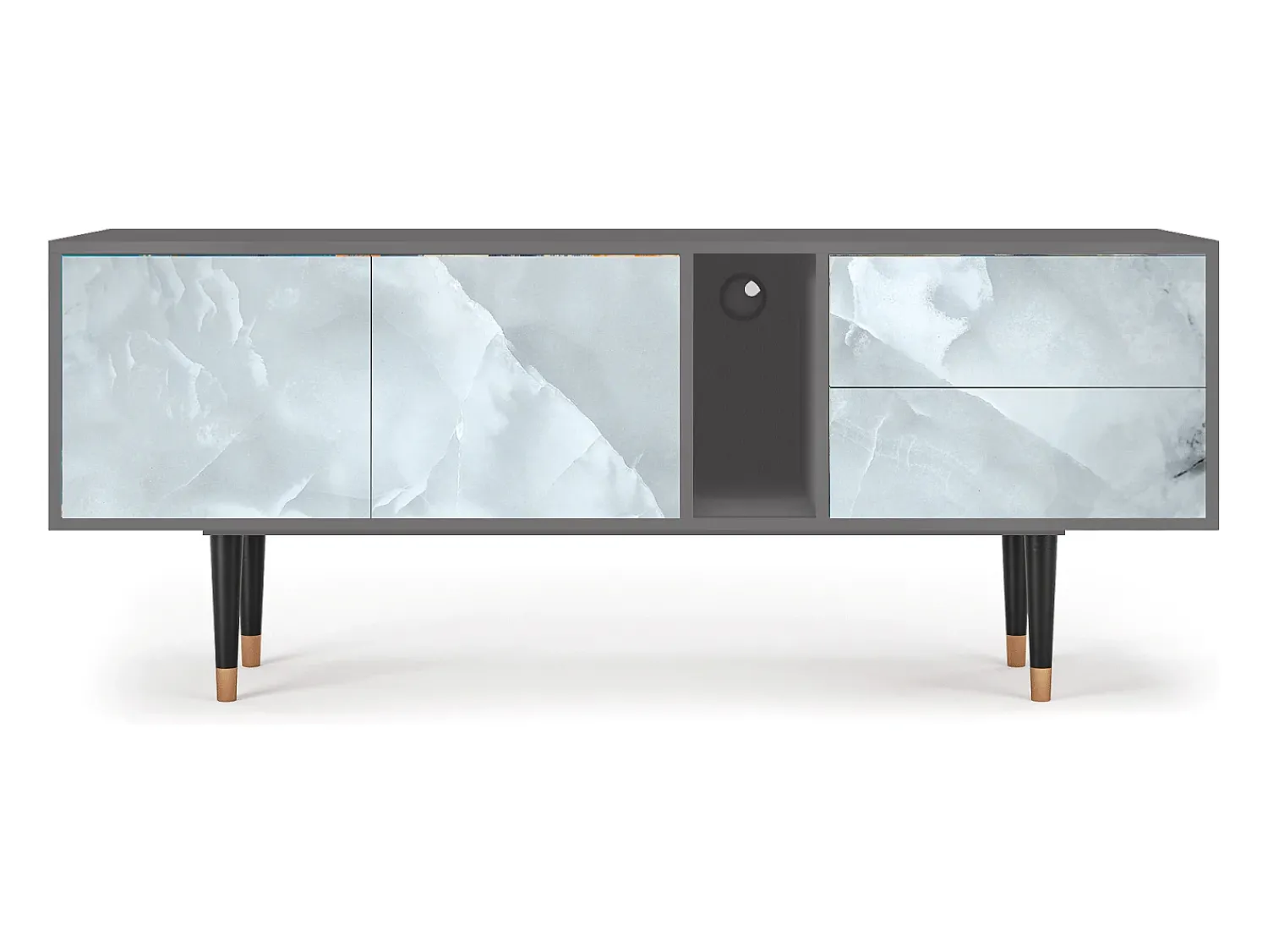 Móvel De Tv* Mueble de TV - 170х69х48 cm - T1 - The Onyx, Cinza Cinzento