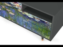 Móvel De Tv| Mueble de TV - 125х56х41 cm - T7 - The water lily pond , Antracite Cinza antracite