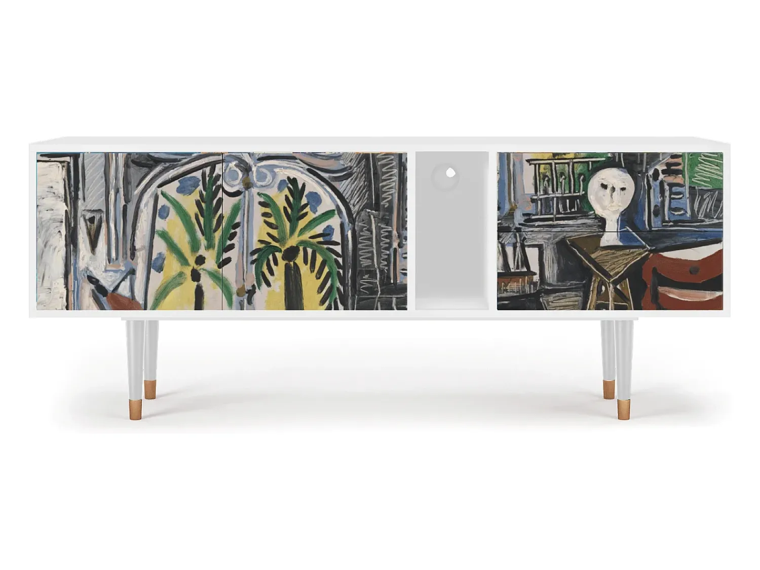 Mueble de TV - 170х69х48 cm - T1 - The Studio , Branco^ Móvel De Tv