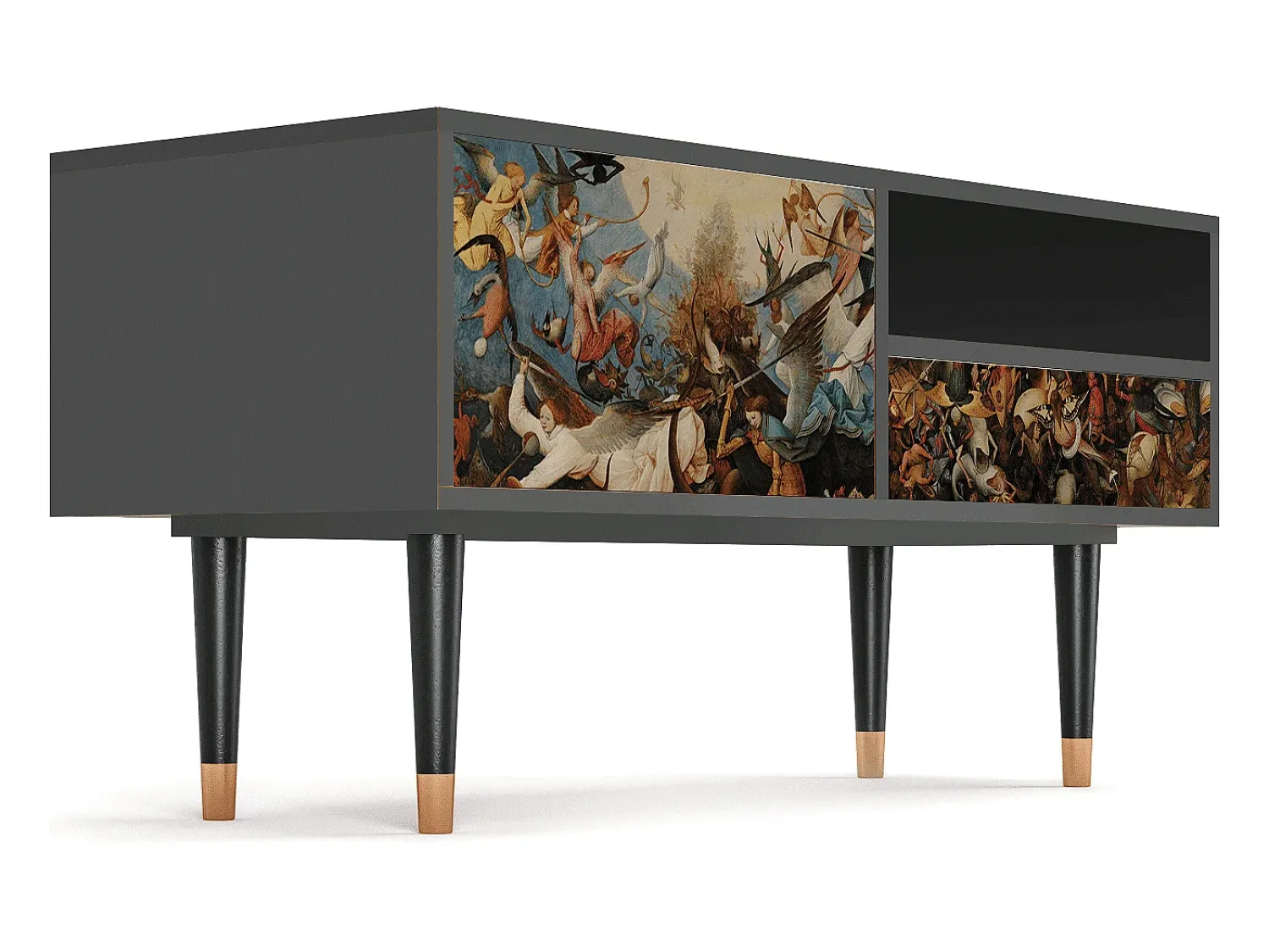 Móvel De Tv| Mueble de TV - 115х59х48 cm - T3 - The Fall, Antracite Cinza antracite