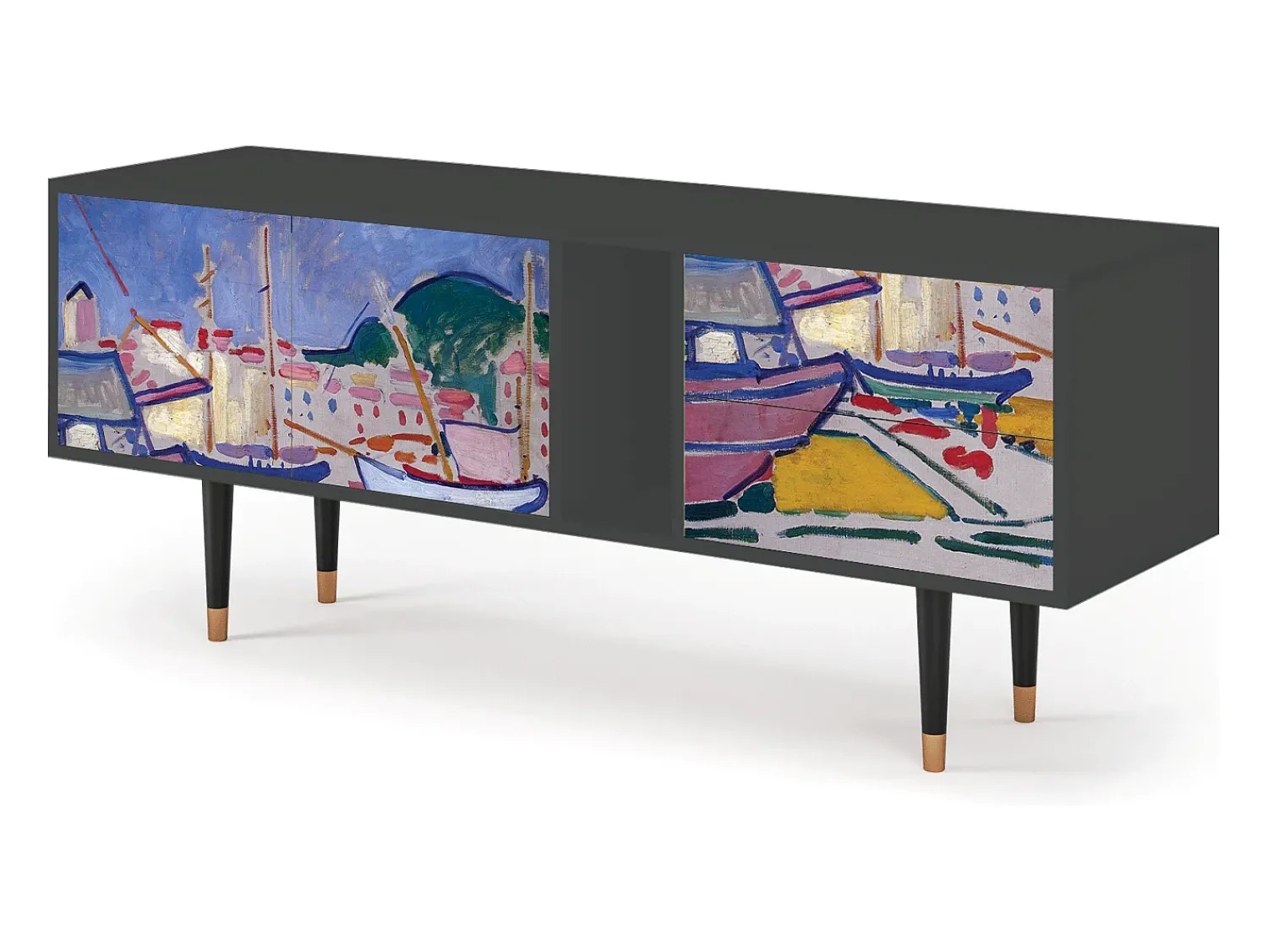 Mueble de TV - 170х69х48 cm - T1 - The Port of Collioure , Antracite^ Móvel De Tv