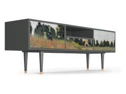 Online Mueble de TV - 170х59х41 cm - T6 - The Poppy Field , Antracite Cinza antracite
